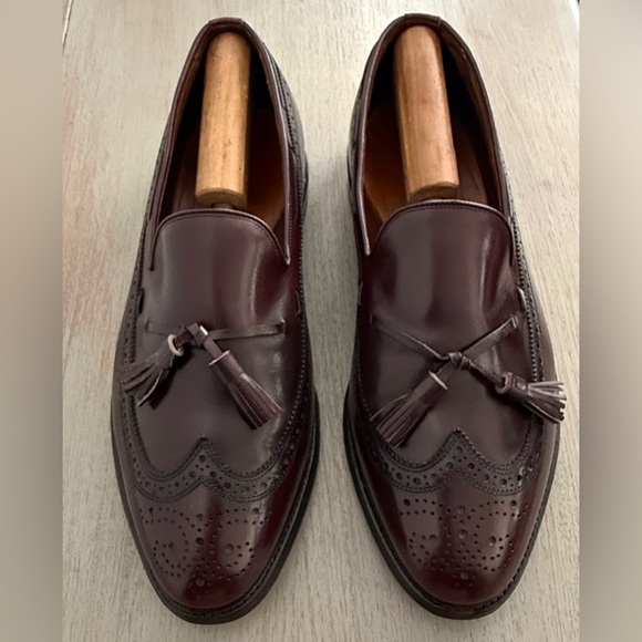 Allen Edmonds 11D Manchester Tassel Loafers Oxblood Brogue Leather Made In USA